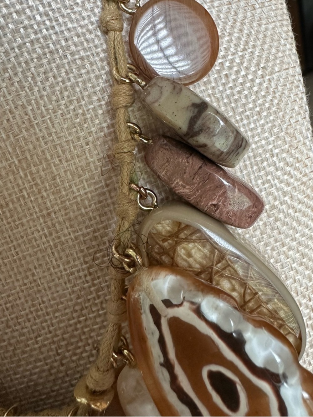 Chico's Multi-Stone Pendant Necklace in Beige, Cream and Brown - Picture 5 of 10